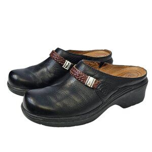 Ariat Womens Western Style Slip On Mules Size 8 Leather  Braided Deco Black